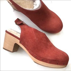 The marlo slingback clog in shearling-line…